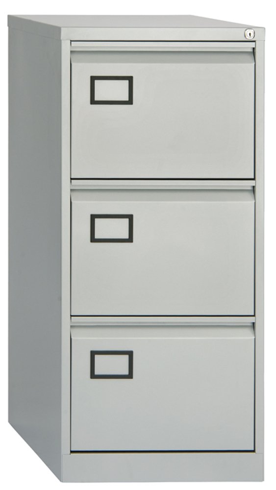 Bisley 3 Drawer Contract Steel Filing Cabinet - Goose Grey - AOC3G/G