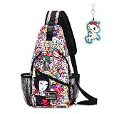 Tokidoki Crossbody Bag with Unicorno Keychain Sling Bag with Adjustable Strap Chest Bag Travel Essentials Gifts (multicolor)