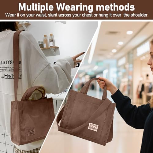Bolso Tote de Pana para Mujer Bolso Cruzado Mini Trabajo miniatura 2