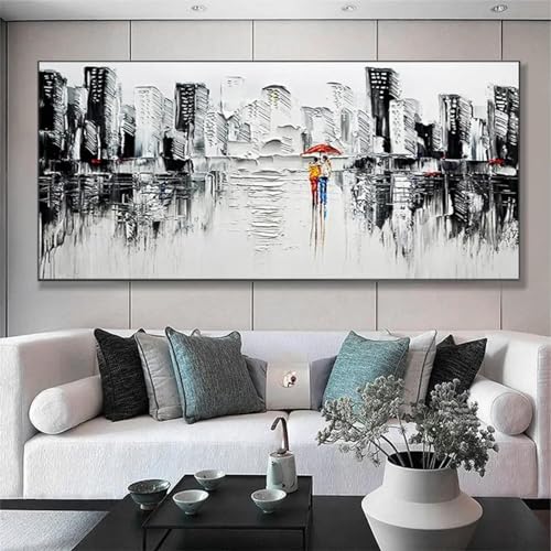 Art mural scandinave simple grande ville pour grand mur vide