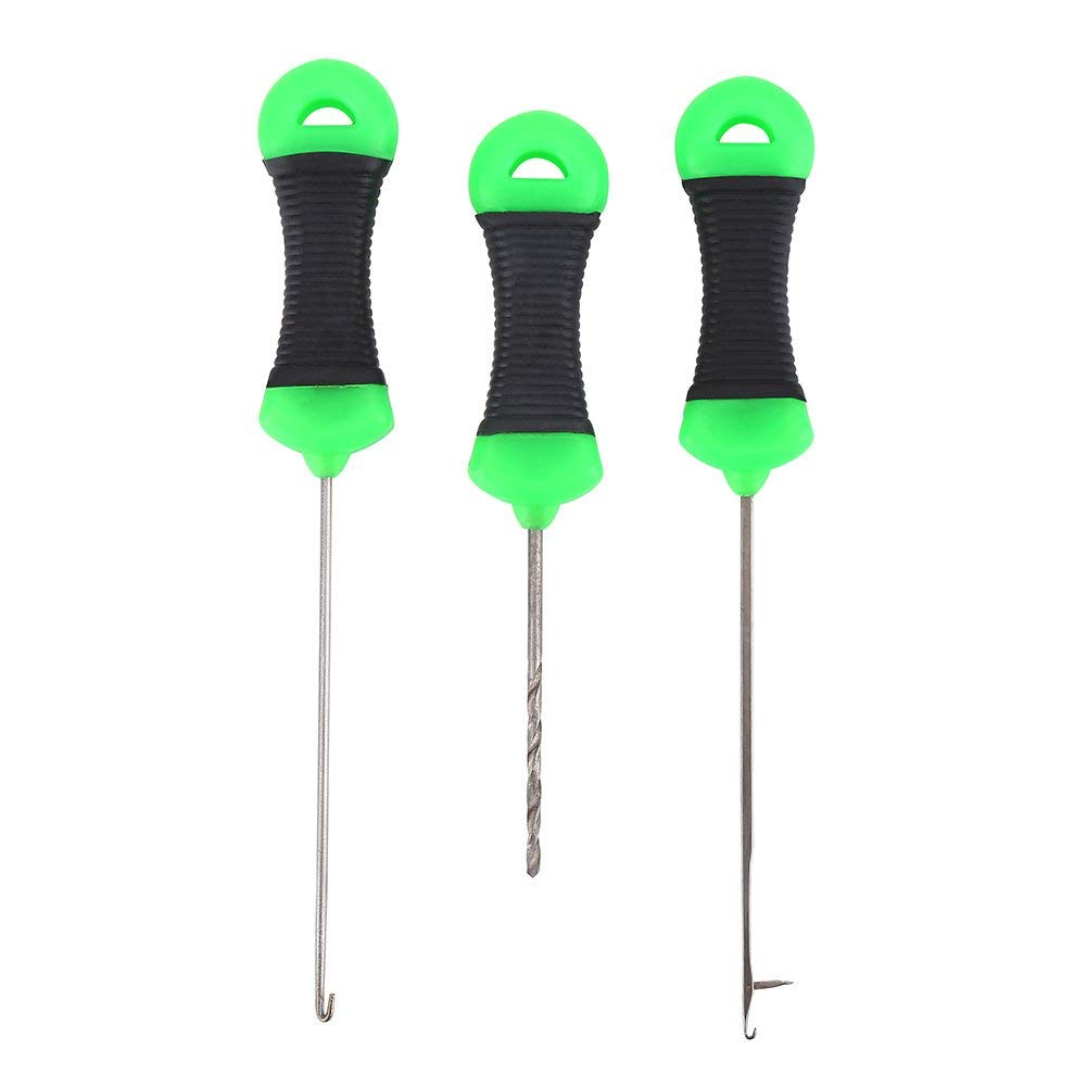 Alomejor - Juego de 3 Brocas para Pesca de Carpas, Accesorios de Pesca Resistentes para Línea de Pesca, Herramientas Eficientes para Montaje de Anzuelos y Enganches Seguros, Ideal para Pescadores
