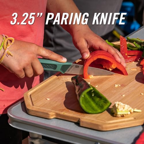 Gerber Gear ComplEAT Knife Set - Camp Cutting Set with Paring Knife with Sheaths, Serrated Utility & Chef's - Dishwasher-Safe - Image 7