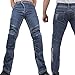 Produktbild Motorradhose Jeans -Ranger- Leicht Dünn Herren Sommer Textil Jeanshose Slim Fit Motorrad Textilhose Männer Eng Stretch - schwarz - L