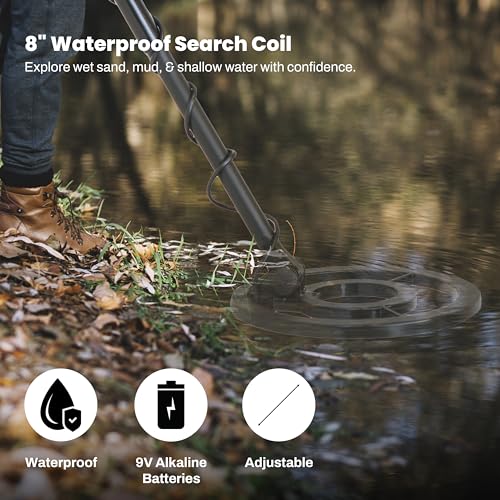 Image of Bounty Hunter Tracker IV Metal Detector for Adults & Kids - Gold & Silver Finder with Waterproof 8 inch Coil, 3 Detection Modes, Easy to Use, Lightweight, Includes Digger & Pouch - Made in USA