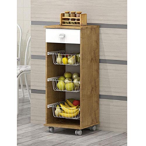 FRUTEIRA TALITA MDP 1 GAVETA CASTANHO/BRANCA