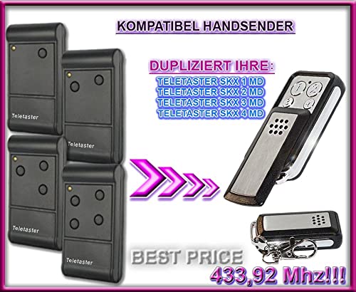 Teletaster SKX1MD / SKX2MD / SKX3MD / SKX4MD kompatibel handsender / 4-Kanal klone Fernbedienung 433,92Mhz Fixed Code kopiergerät