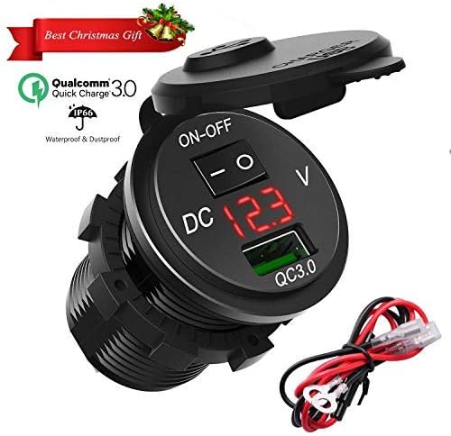 SONRU Dual USB Car Charger Socket with Touch Switch, Waterproof 5V / 4.2A Charger Socket Power Outlet 2.1A & 2.1A for 12V~24V Vehicles Car Boat Motorcycle SUV Truck Caravan Marine