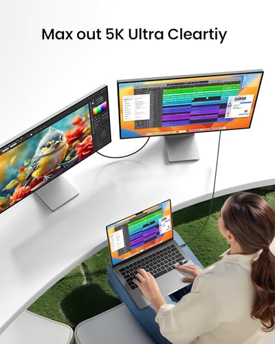 Image of Silkland 20Gbps USB 4 Cable Long, 5K /4K@60Hz, 240W PD 3.1, 16.5FT /5M | 48-Strand Braided, Braided USB C Monitor Cable Compatible for Thunderbolt 4 /3, MacBook, iPhone 17, VR Headset