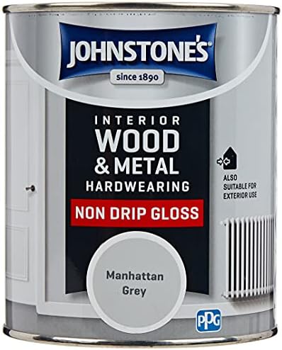 Johnstone's - Interior Wood & Metal Hardwearing - Black - High Sheen - Non Drip - Gloss Finish - Suitable Paint Interior & Exterior - Dry in 16-24 hours - 14m2 Coverage per Litre - 750ml