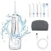 [2019]HAUEA 5 Modes Cordless Dental Water Flosser with Gravity Ball Design 6 Jet Nozzles and Handy Cosmetic Bag