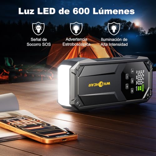 Arrancador de coches 9000A con compresor de aire de 160PSI y linterna LED 4