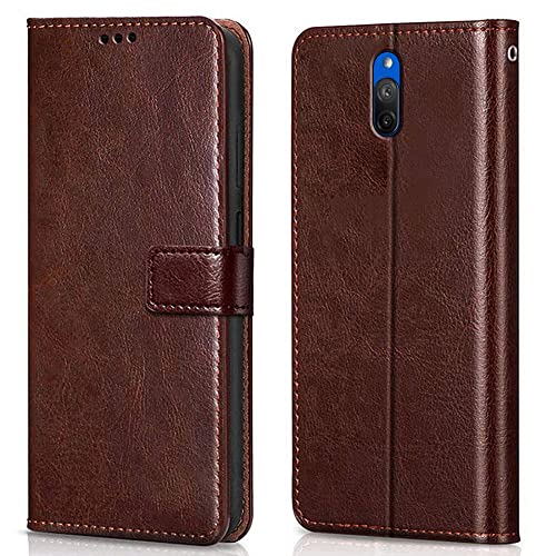 WOW IMAGINE Shock Proof Flip Cover Back Case Cover for Xiaomi Mi Redmi 8A | 8A Dual (Flexible | Leather Finish | Card Pockets Wallet & Stand | Chestnut Brown)- Best and cheap mobile covers in India