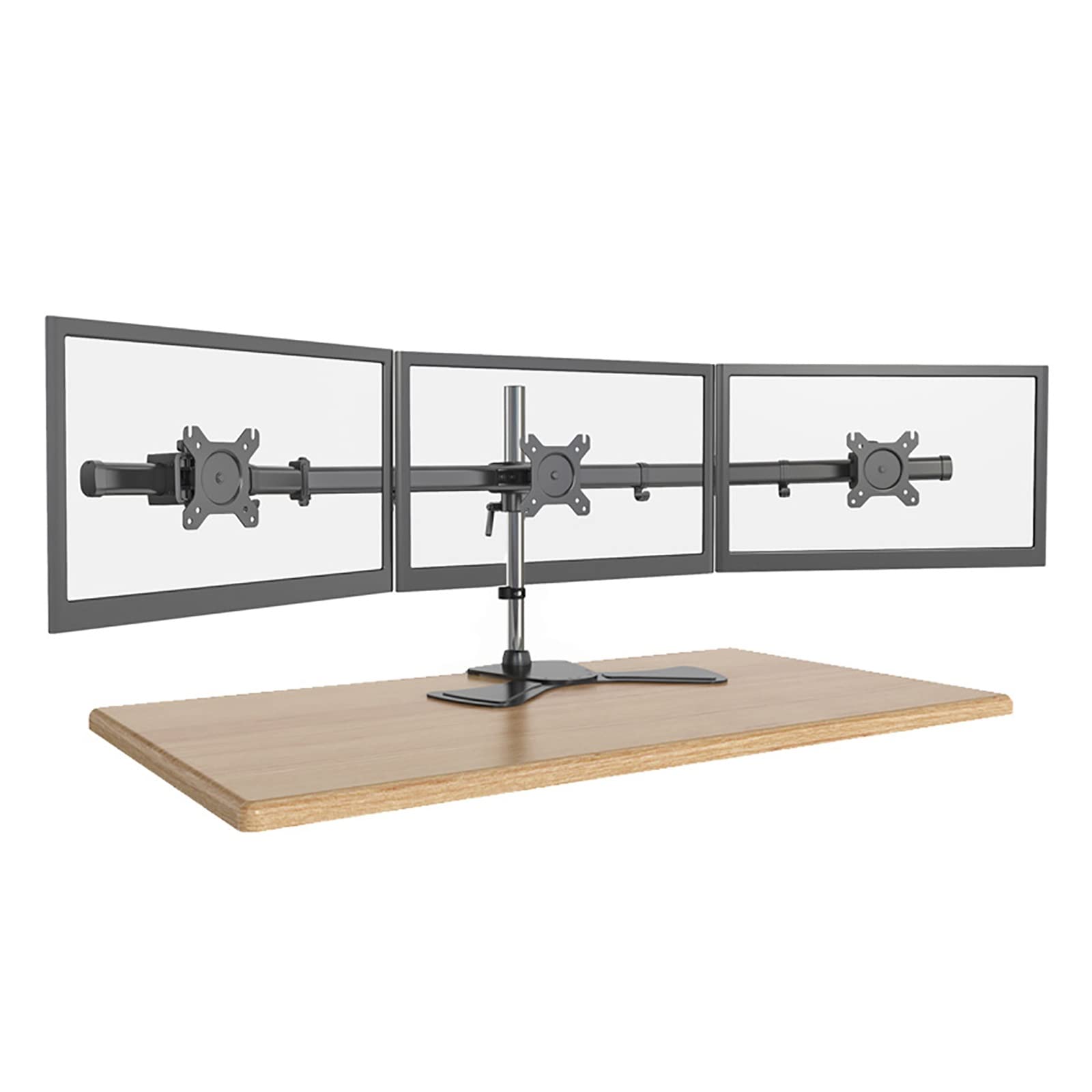 Support TV universel 3 écrans réglable en hauteur pour moniteur PC gaming 17-27 pouces
