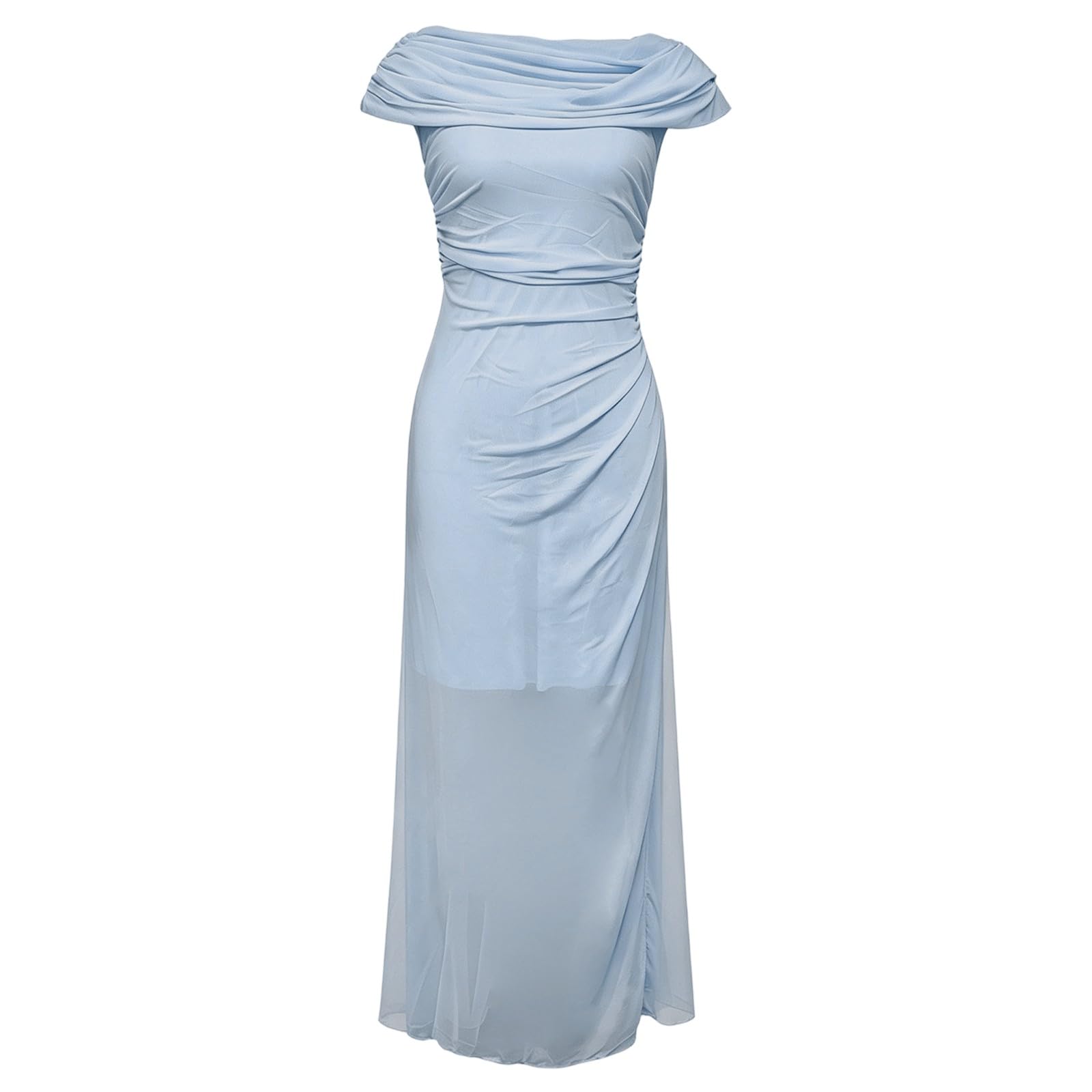 Robe de soirée longue en tulle fluide pour femme