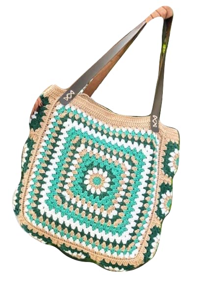 ZORA CRAFT Crochet Granny Square Shoulder Bag - Bohemian Sunflower Vintage Purse, Gift For Women - View #8
