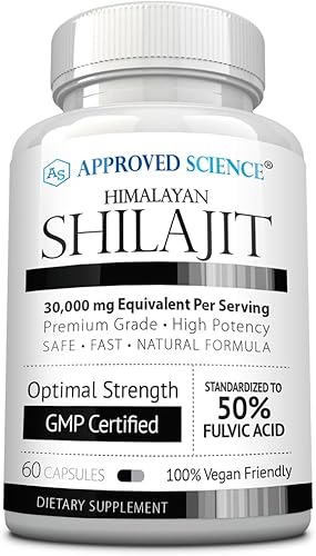 Miniatura 8 de Approved Science Shilajit puro del Himalaya - 50% ácido fúlvico - Extracto 30:1 (equivalente a 30,000 mg) - 180 cápsulas veganas - Suplemento