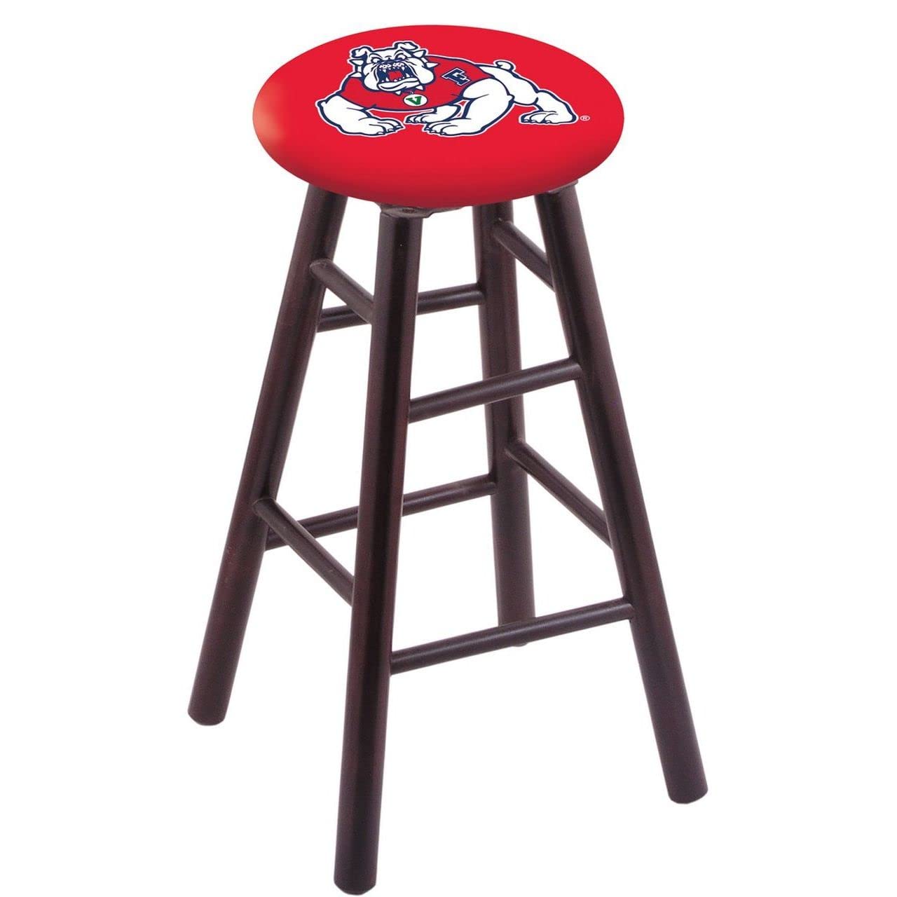 Holland Bar Stool Co. Maple Counter Stool in Dark Cherry Finish with Fresno State Seat by The