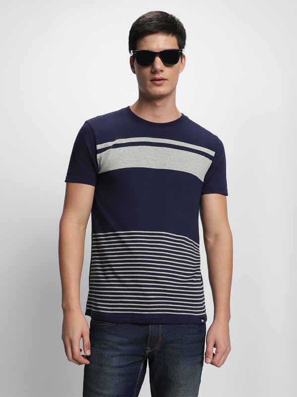 Image of Dennis Lingo Men's Cotton Solid Round Neck Slim Fit T-Shirts