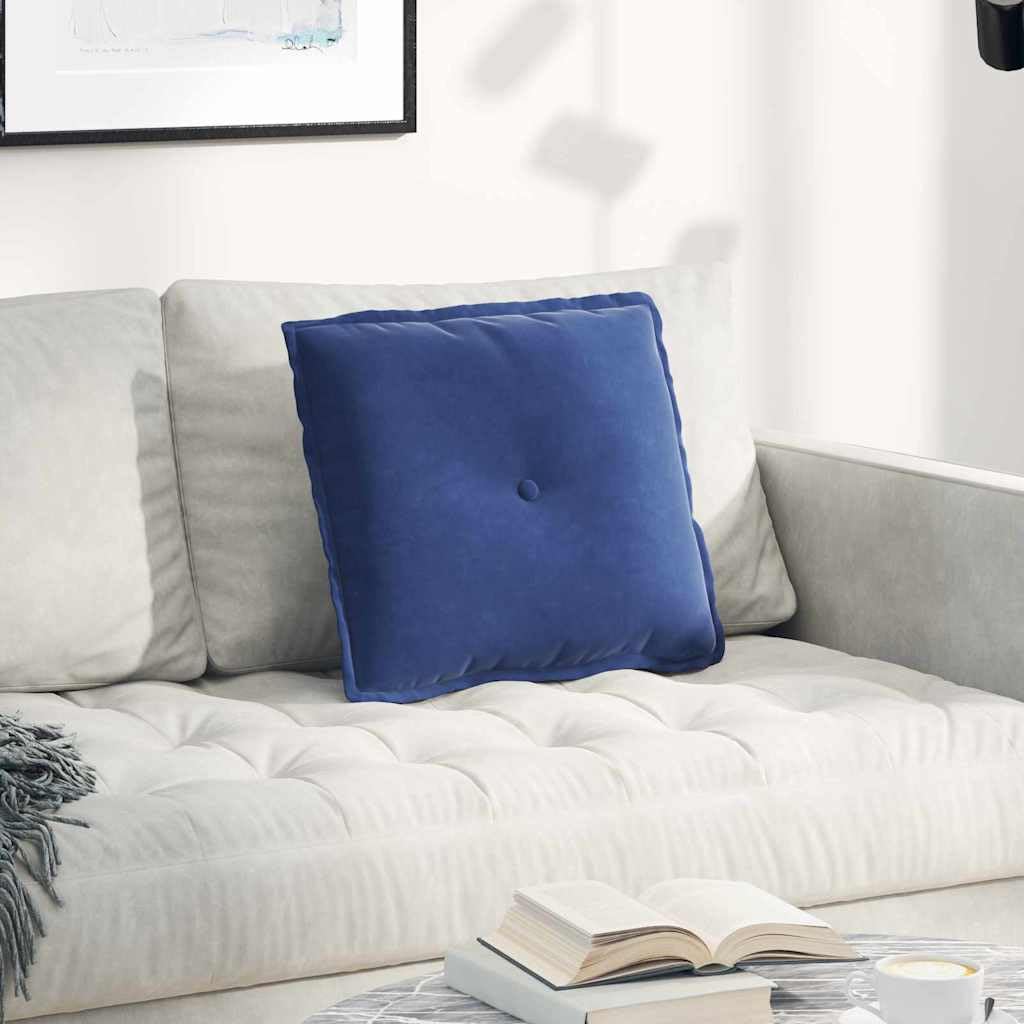 Cuscino per la schiena, blu polizia, 50 x 45 cm, tessuto a coste con imbottitura in poliestere, rivestimento rimovibile, supporto lombare ergonomico per ufficio, divano, letto e soggiorno