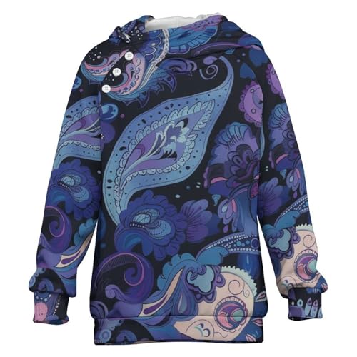 Paisley PurpleChildren's Raglan Sleeve Hoodie, Suitable for Home And Outdoor Use14-15Y