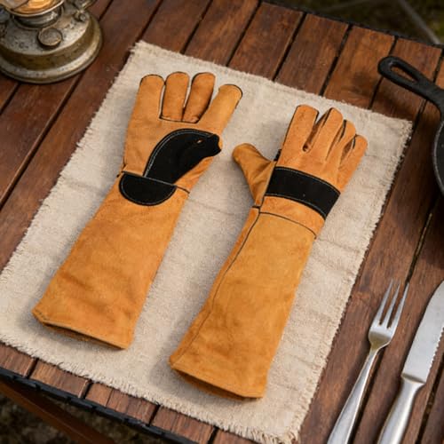 Gants de morsure de chien en cuir robuste avec protection bras renforcée