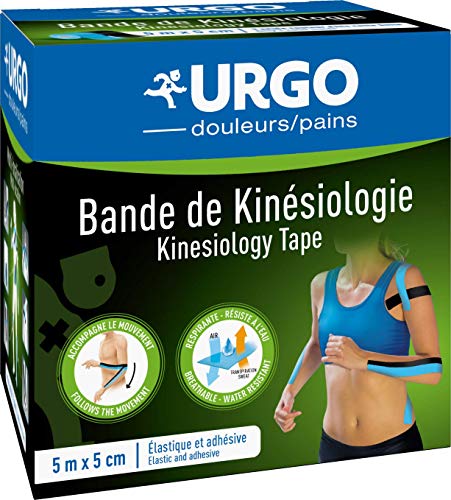 Urgo - Bande de Kinésiologie - Elastique et adhésive - Accompagne le mouvement - 5mx5cm