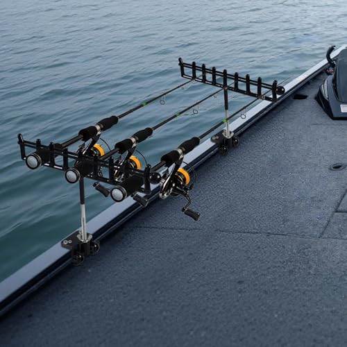 Tebaisea 2PCS Marine Storage Rod Holder - Stainless Steel Multi-Rod Rack with Adjustable Clamps for Boat Railing by TeBaisea - Used condition - Image 6