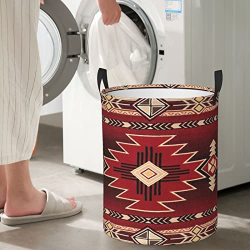 Waterproof Southwestern American Native Indian Tribal Pattern Circular Hamper Round Laundry Baskets Foldable Laundry Bags For Family/Kids/Bathroom/Bedroom/Dorm Medium #TOP6