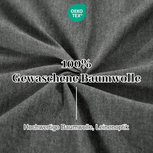 TOCOMOA Kissenbezug 40x60 cm 2er Set, Gewaschene Baumwolle Kissenbezüge – Ansicht 2