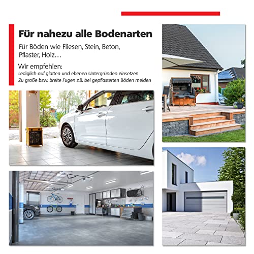 RAVN HAMAN 4er Set Transportrollen 75 mm - Schwerlastrollen mit Bremse bis 50 kg pro Rad - Lenkrollen für innen und außen - Industrierollen aus Vollgummi - Lautlose Gummirollen