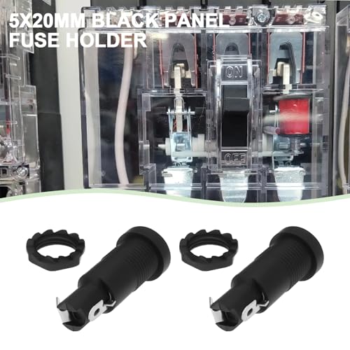 eMagTech 10 Stück 5 X 20 Mm Panel-Sicherungshalter Installationsschraube Sicherungshalterrohr 10 A 250 V Installationsloch 12 Mm für die Panel-Installation Elektrische Geräte Motorrad