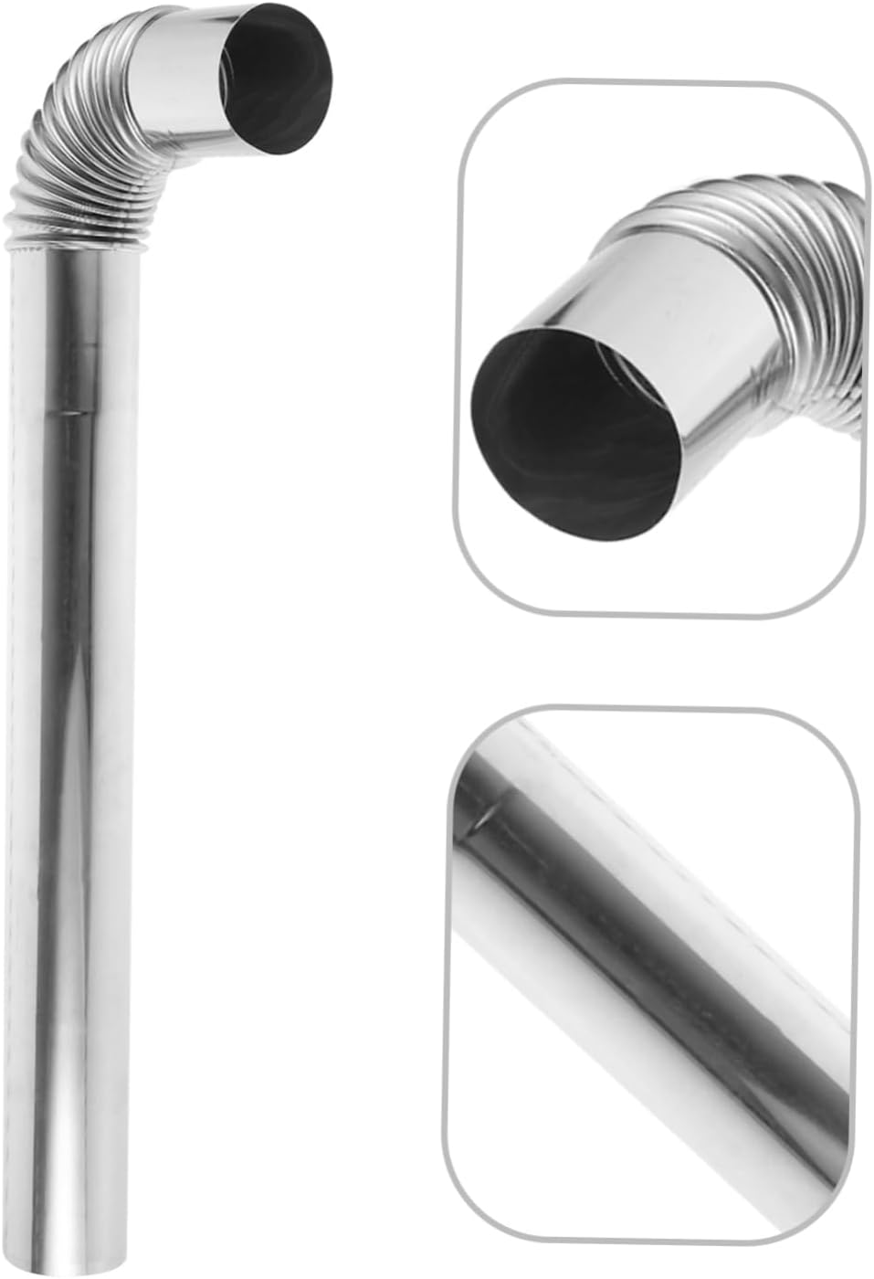 Kisangel Flexible Stainless Steel Exhaust Pipe Chimney Hose Extension Tube for Pellet Grill Bbq Lid Fit