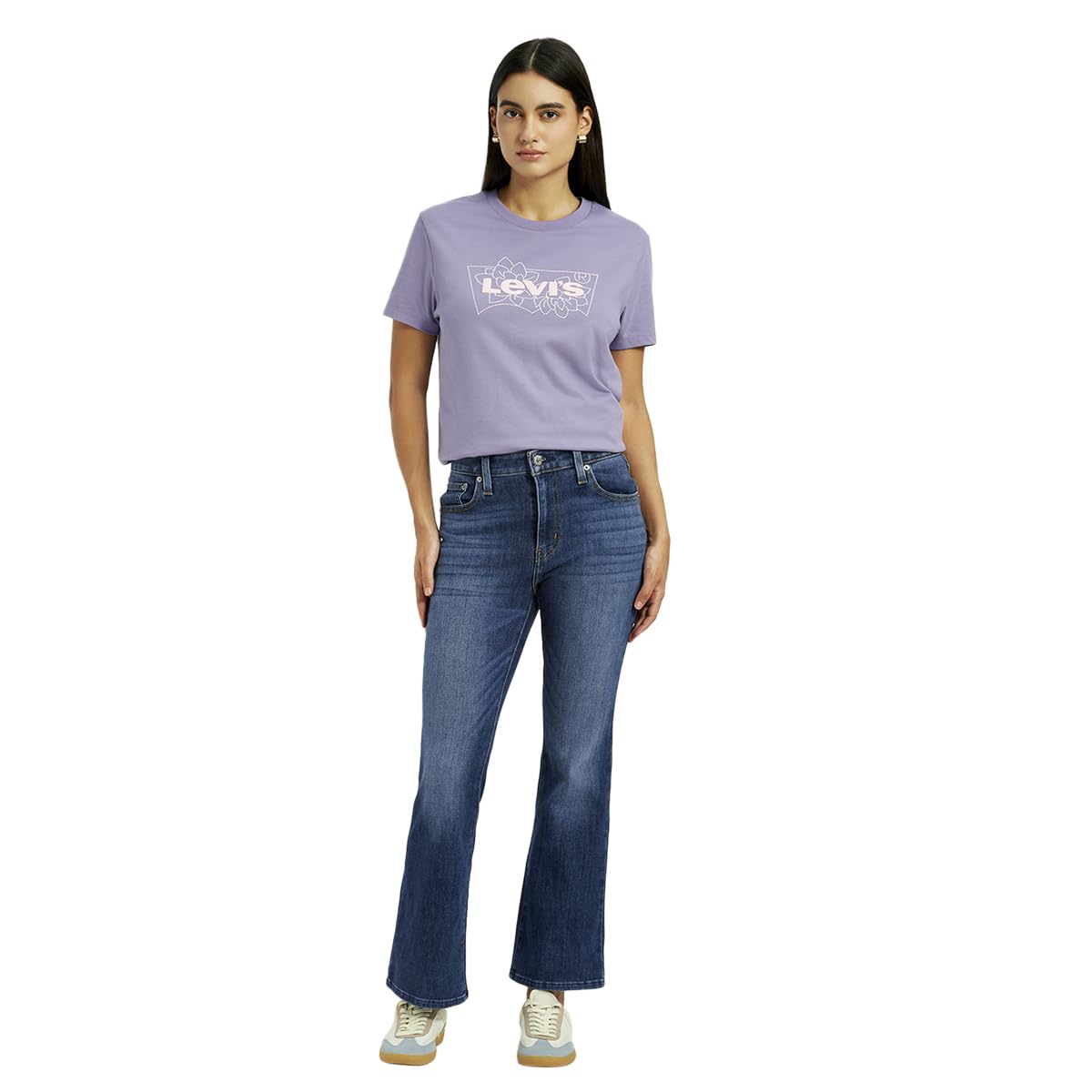 levi's Women's 725 Blue Slim Bootcut Fit High Rise Jeans-picture-46