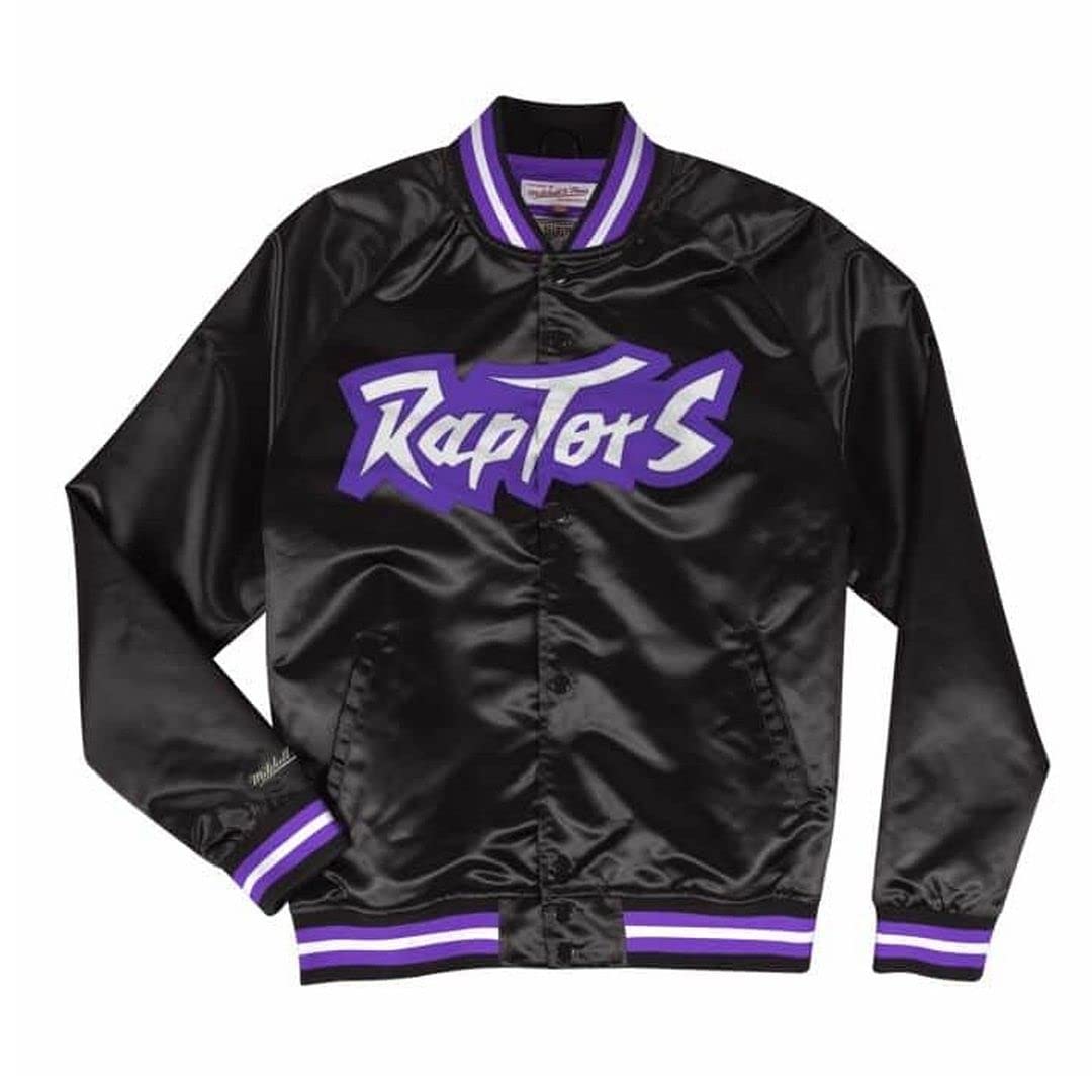 Mitchell & Ness Men's Black Nba Satin Toronto Raptors College Jacket