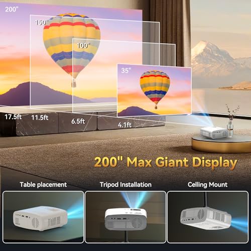 Pericat Projector with WiFi and Bluetooth, Pericat 4K Supported Native 1080P Projector の商品画像 4