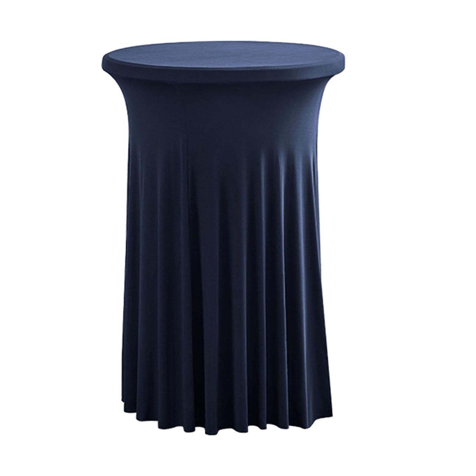 NIVAA Cocktail Table Tablecloth Stretch Decorative with Skirts for Events Cake Bar Dark Blue-image-5