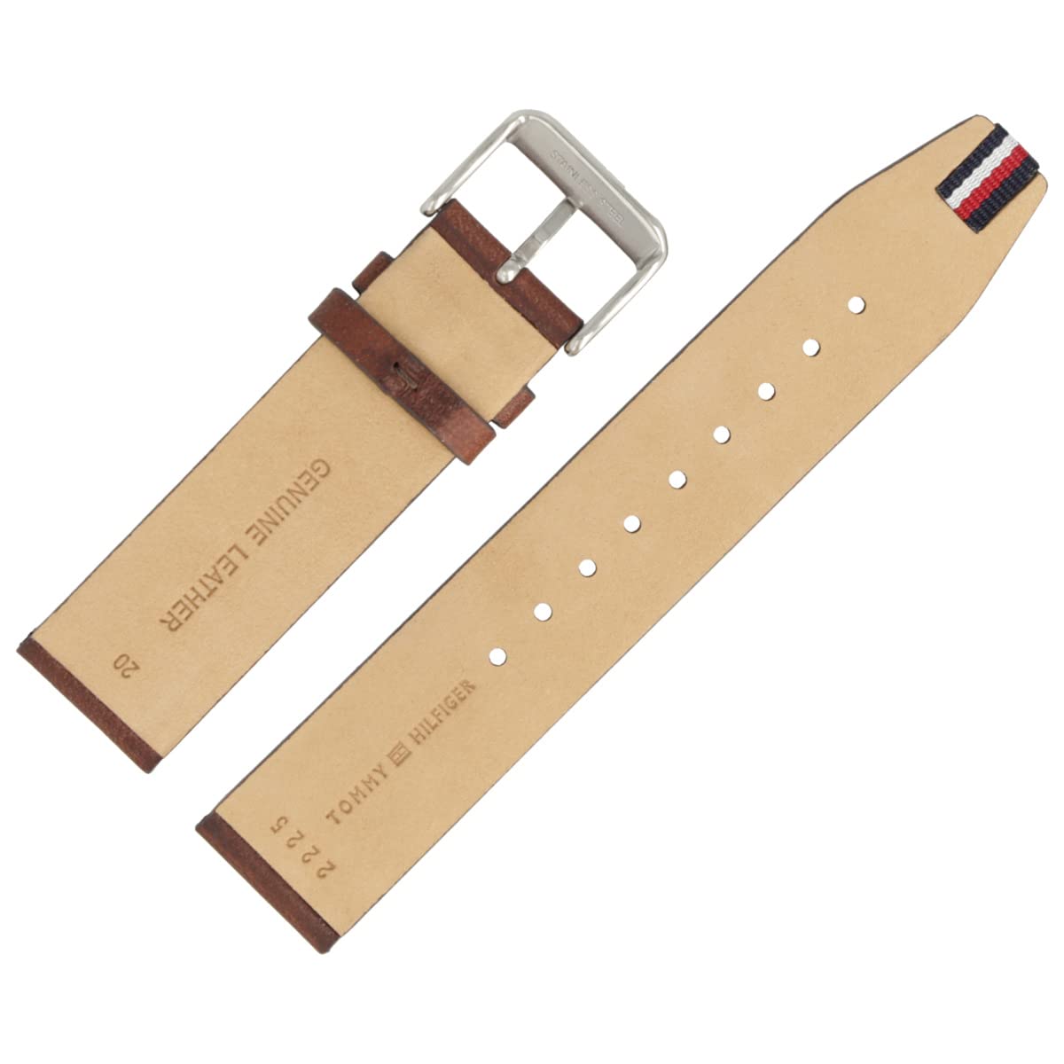Tommy Hilfiger Cinturino per orologio, 20 mm, in pelle, marrone, 679302225