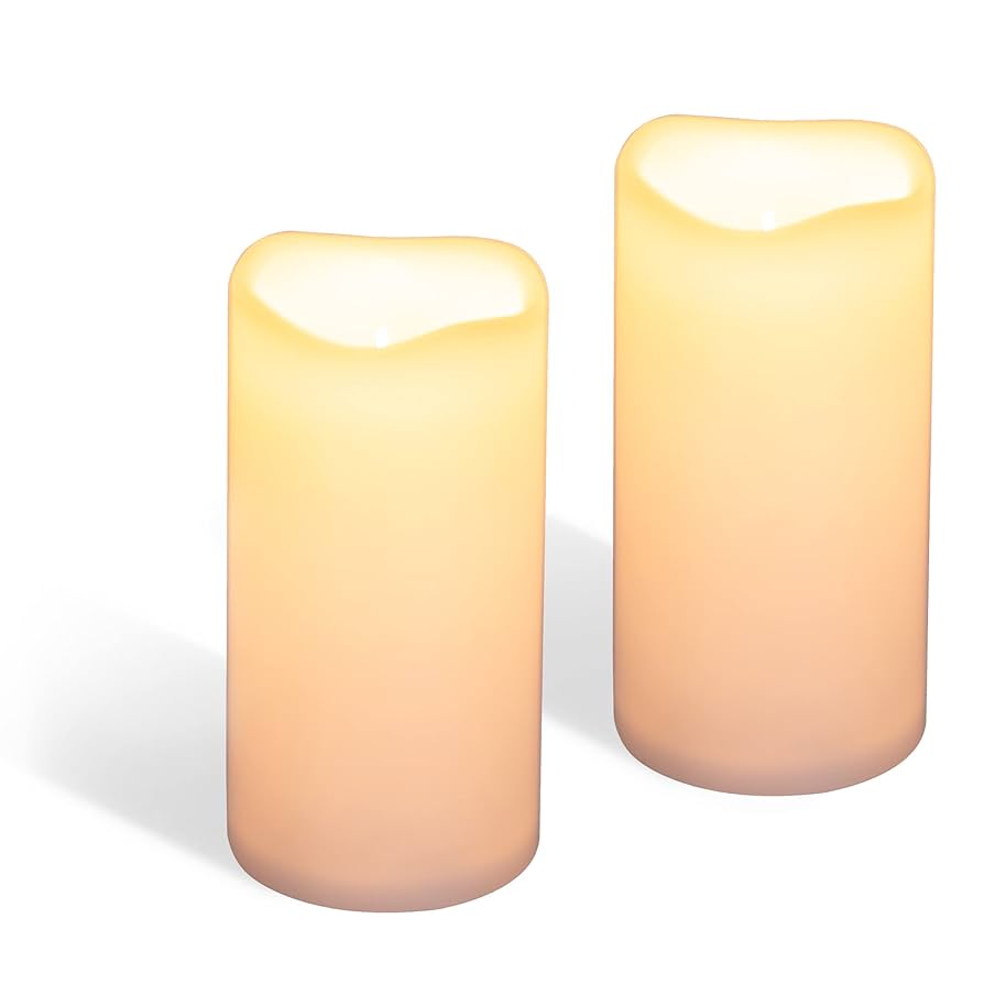 candle✣candle Amazon.com: WYZworks Solar Powered Pillar Candles, Set of 2