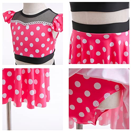 Image of REXREII Girls Princess Swimsuits Two-Piece Tankini Set Beach Surf Birthday Swimming Party Bathing Suits Fancy Swimwear