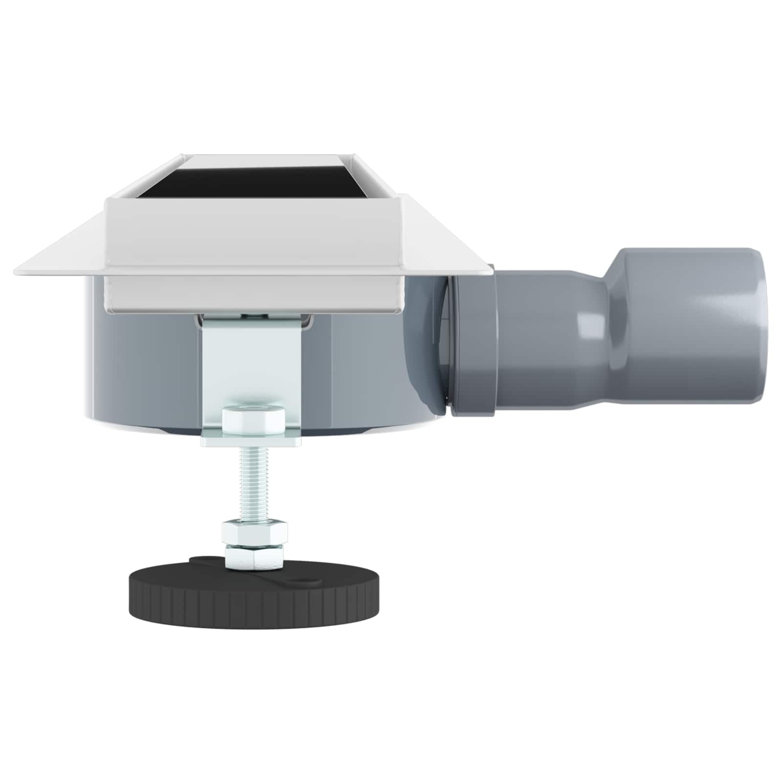 Duschabfluss mit Glashülle und 360° Siphon, Edelstahl 304 schwarz, 60 cm, höhenverstellbar 0-30 mm, fliesenfähig, abnehmbar für Dusche Bad Sanitär