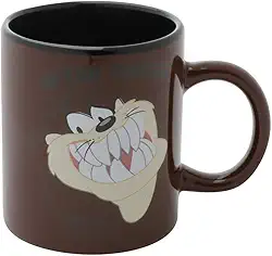 Mini Caneca Porcelana Wb Looney Taz After Coffee Marrom 6,7X6,7X7,3 Cm - 140 Ml