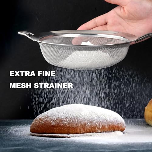 Luckyiren FS-10-18-2 Food Strainer, Premium Stainless Steel Fine Mesh Screenpremium Stainless Steel Fine Mesh Screen Colander Sieve Filter Sifter Riddle Griddle thumb #3