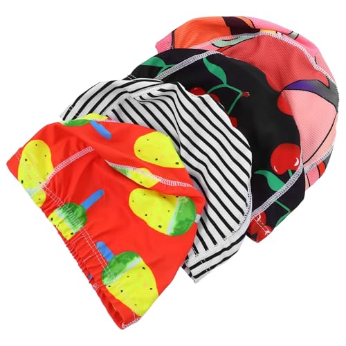 MERRYHAPY 4 Gorros de Baño para Nadar Unisex de Nylon Diseño Original y Transpirable para Adultos, Fiesta Verano y Fáciles de Poner y Quitar Color Aleatorio