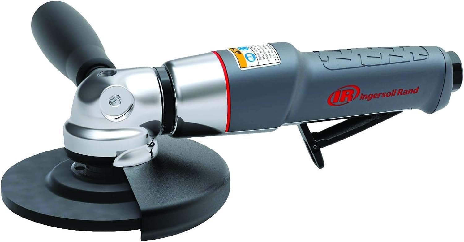 Ingersoll Rand 345MAX Air Angle Grinder/Cut-off Tool, 5" Wheel, 12,000 RPM, 0.88 HP, 5/8"-11 Thread, Rear Exhaust