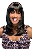 Vivica A. Fox CHARLI-V, Heat Resistant Fiber, Pure Comfort Cap, Long Layered Straight Wig with Curved Ends, Center Skin Part, Comfortable Full Wig (TP613/27)