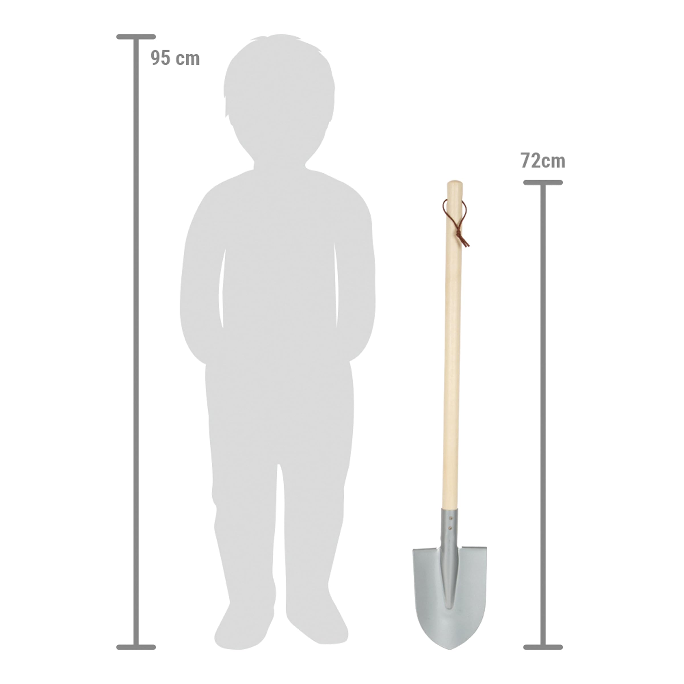 small foot Schaufeln, 6er-Set, grau aus Holz und Metall, kindgerechtes Gartenwerkzeug für Kinder ab 3 Jahren, 12546