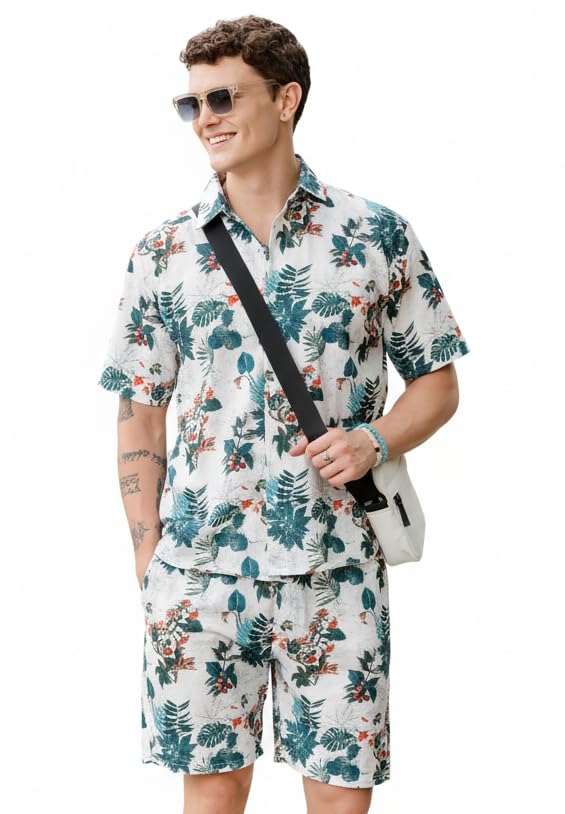 raizax Men's Short Sleeve Tracksuit Summer Shirt & Shorts Set 2 Pockets Oversize Two Piece Casual Daily Duty-Off-picture-16
