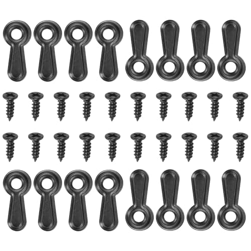Image of HARFINGTON 100Pcs Picture Frame Backing Hardware Clips with 100Pcs Screws Turn Button Fasteners Set Picture Turn Backing Clips for Craft Hanging Pictures Drawing, Black