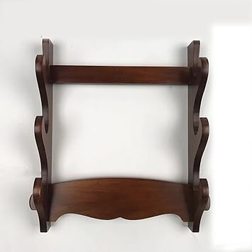 3-tier sword holder, wall mounted sword display holder stand, solid wood sword rack for sword and standard sword