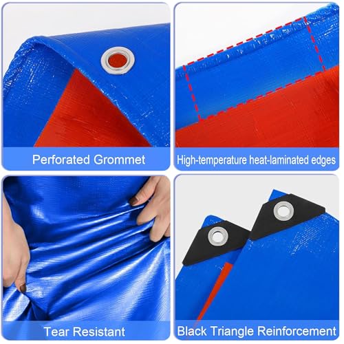 Lona impermeable 2.1 x 3.1 m duradera lona suelo piscina multiusos 160g 4